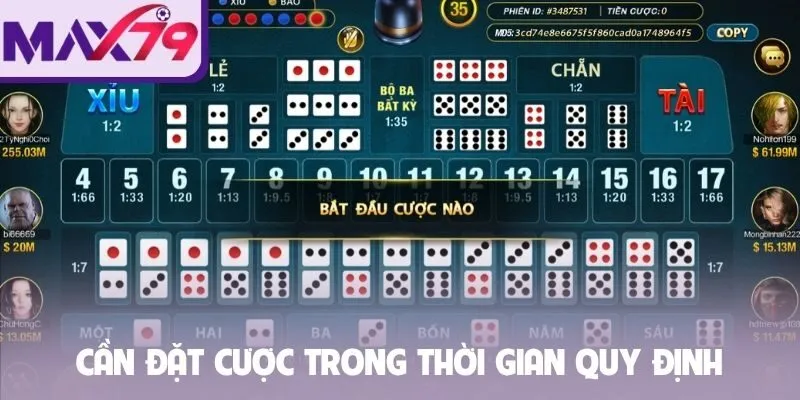 Cần đặt cược trong thời gian quy định