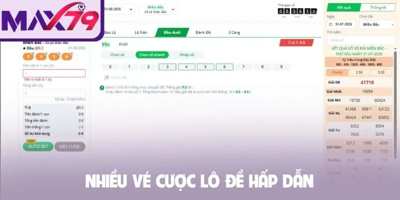 Nhiều vé cược lô đề hấp dẫn